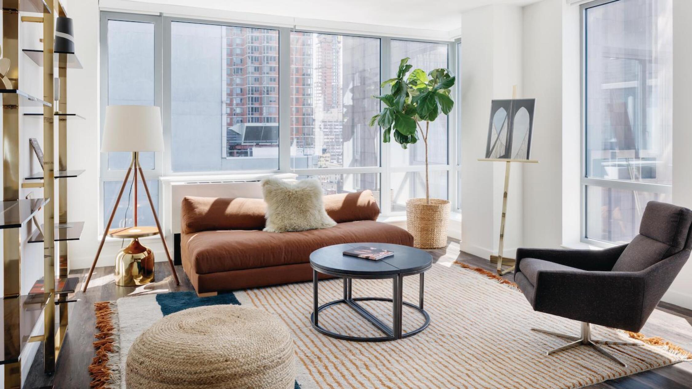 Cozy apartment living room at 88 Leonard