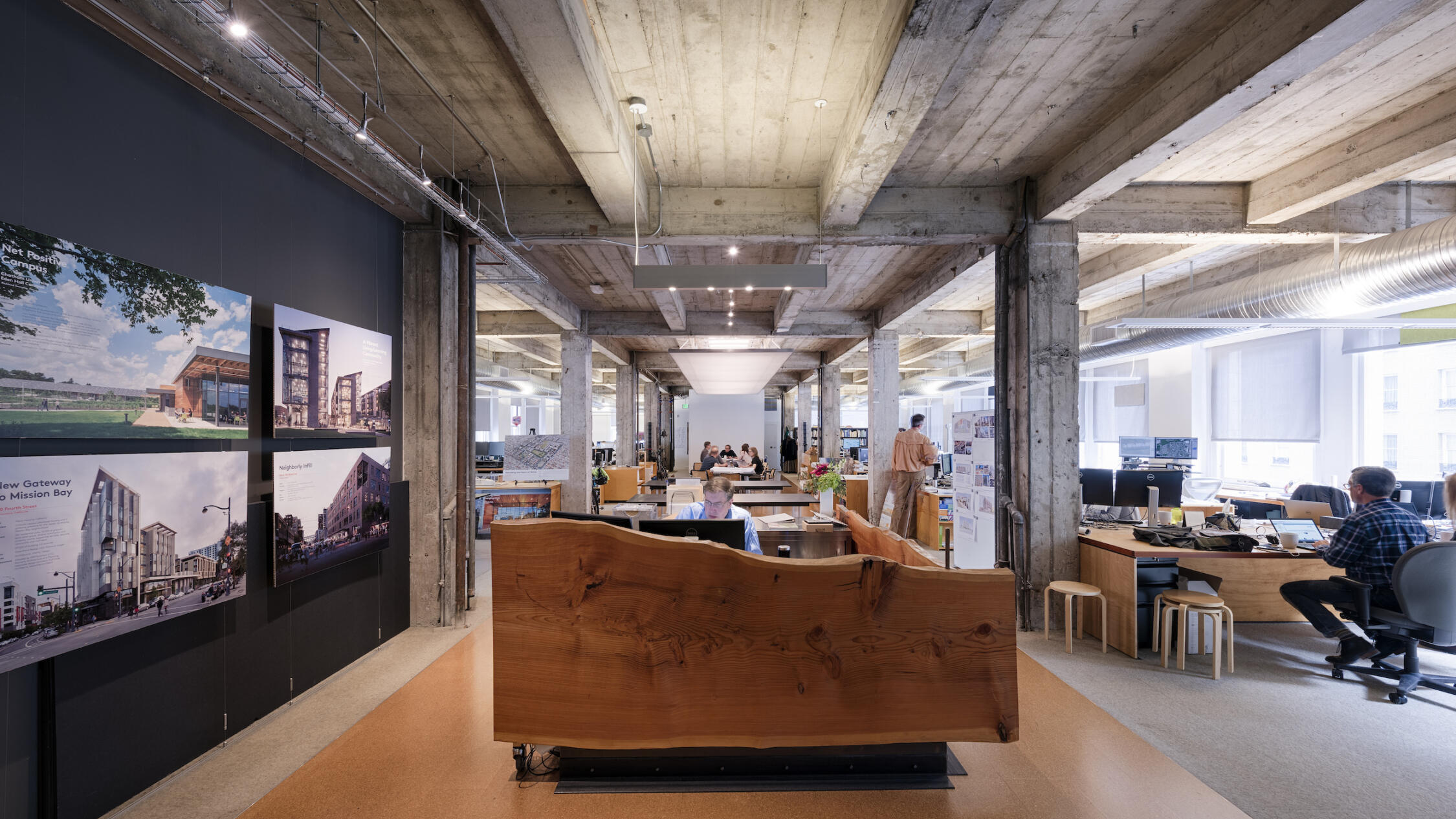 660 Market office reception area with employees at desks in background