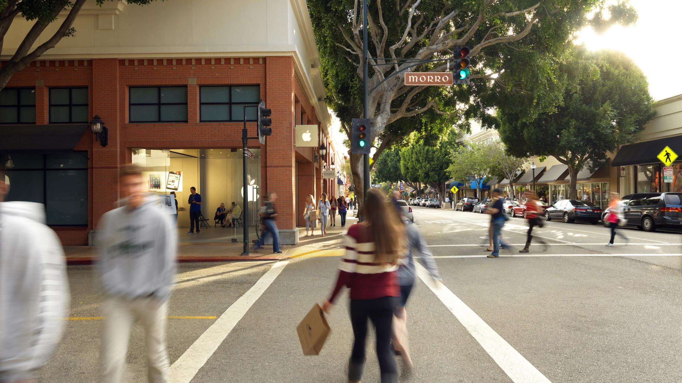 People crossing the street at The San Luis Obispo Collection