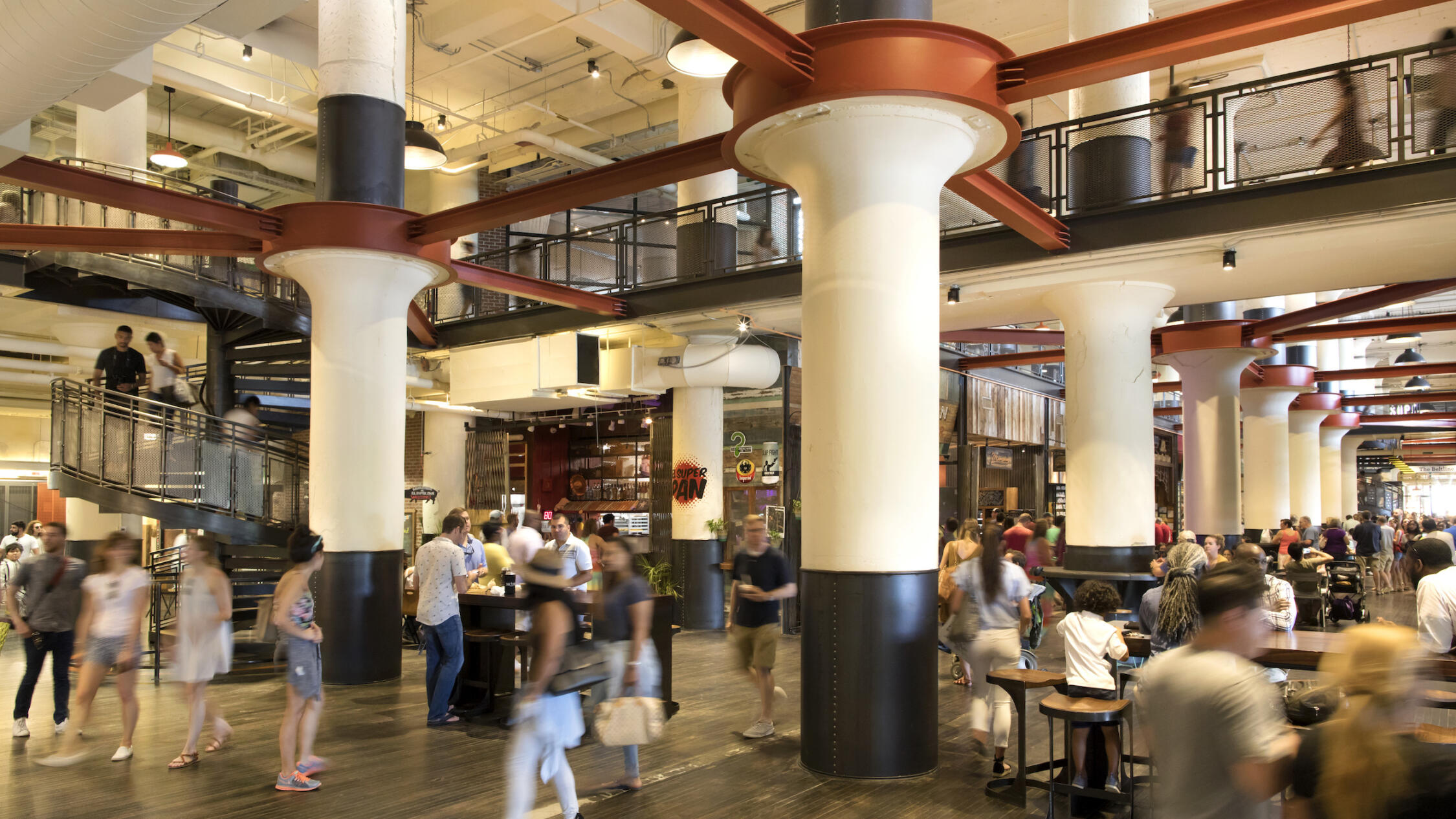 The lunch rush in the Central Food Hall of Ponce City Market