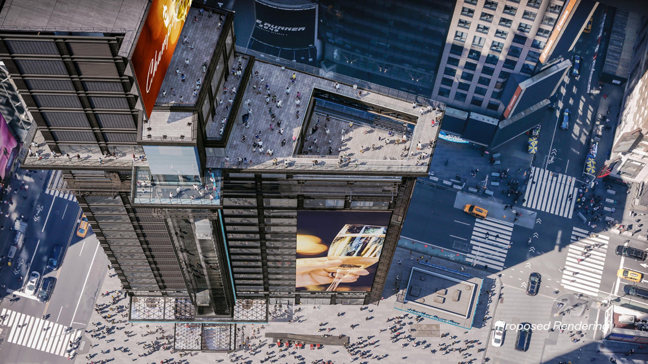 View of One Times Square from above