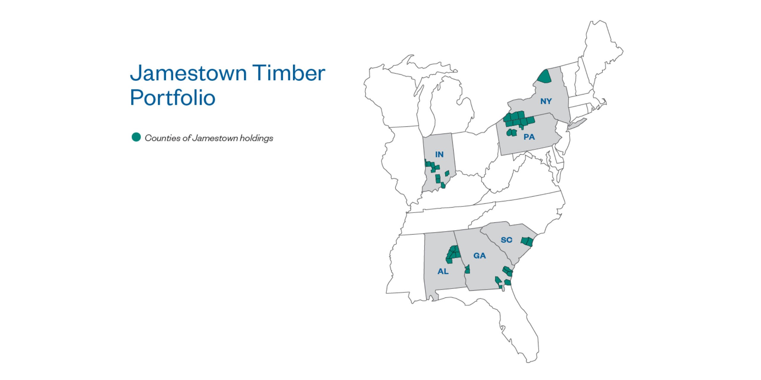 Jamestown Timber Portfolio Map 05-13-20