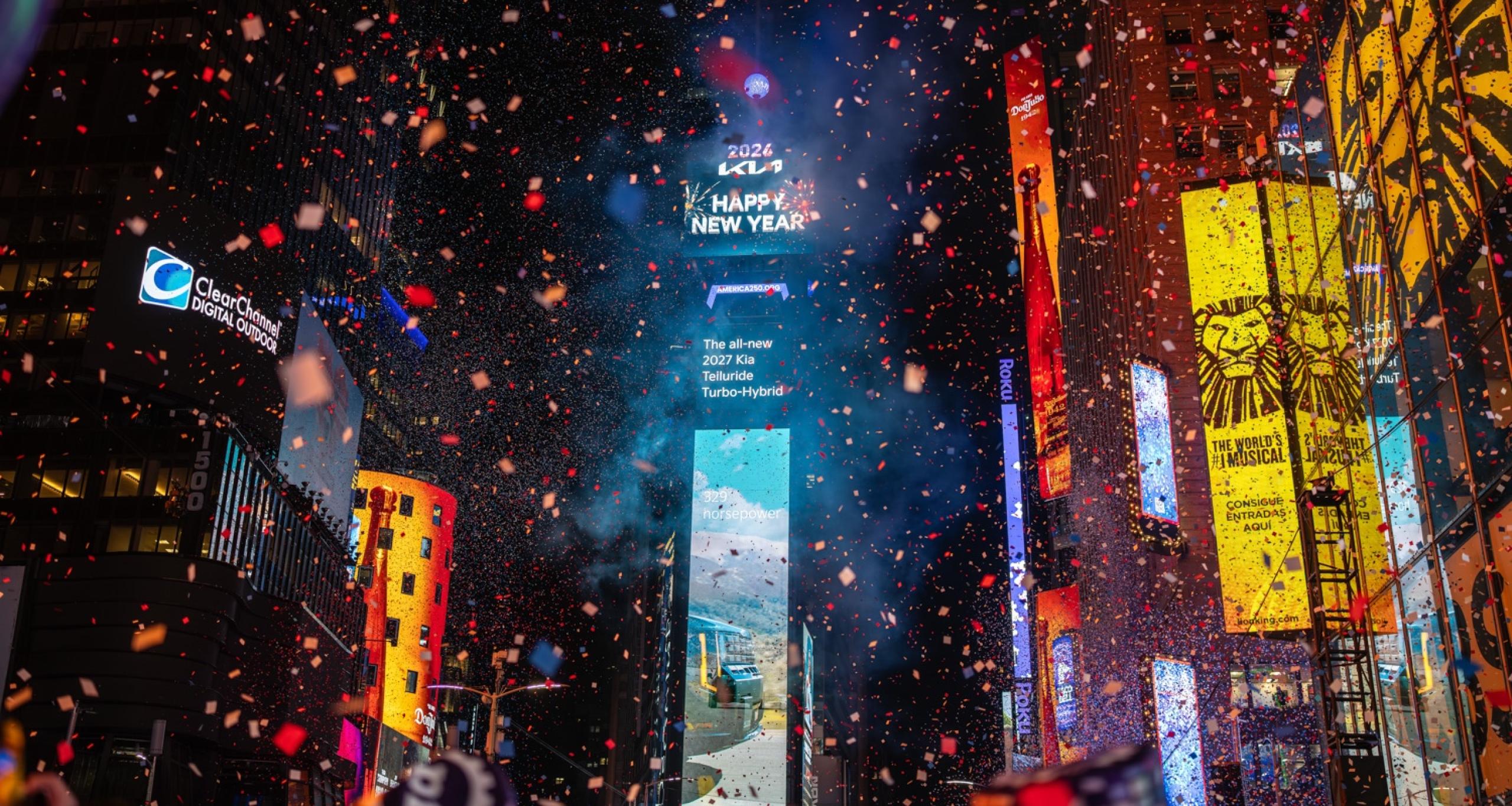 The historic Ball Drop at One Times Square on New Year's Eve 2026