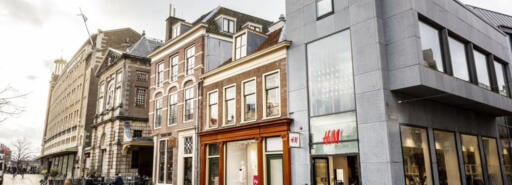 Catharinasteeg exterior facade with pedestrians on street