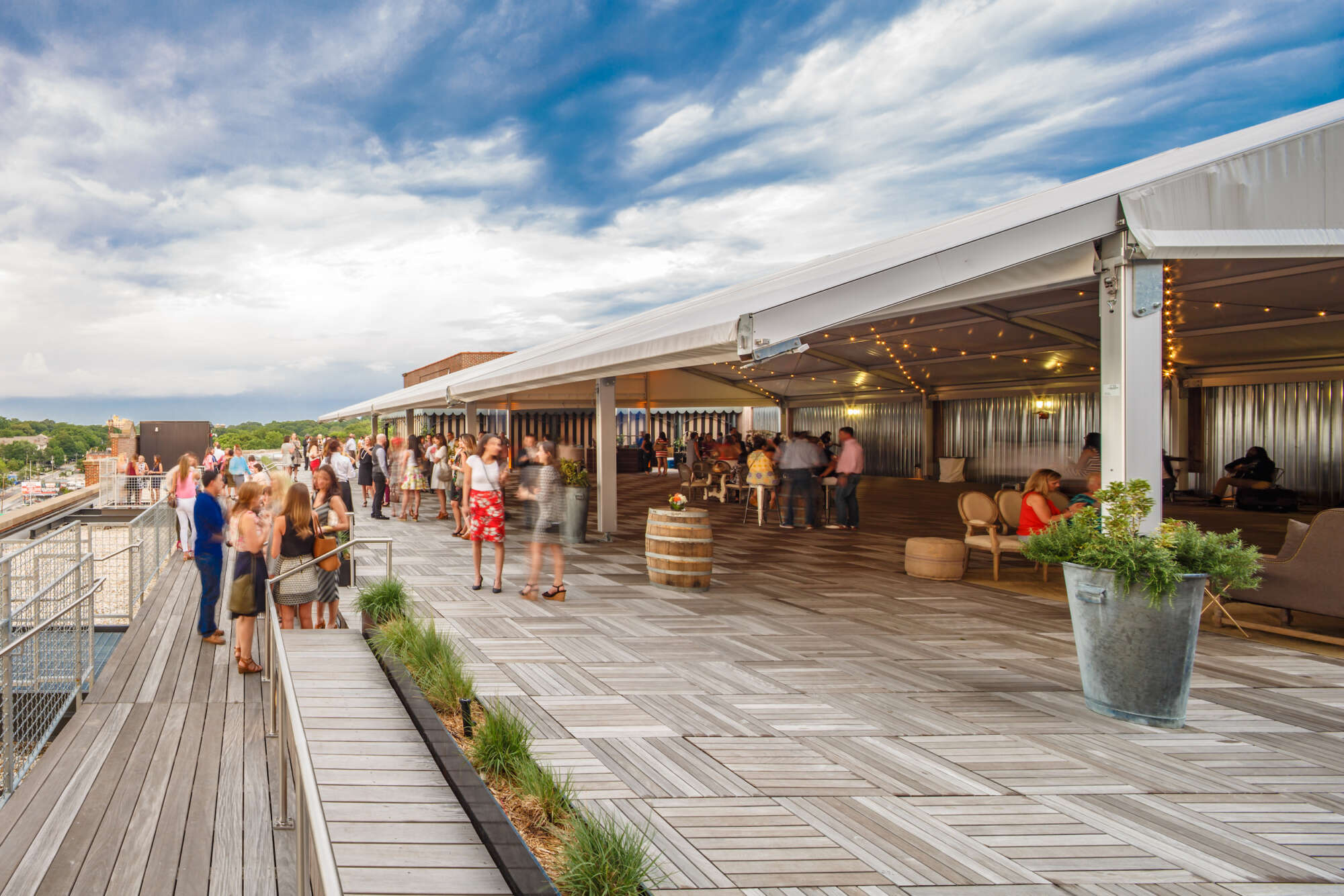 People at an event on the roof of Ponce City Market