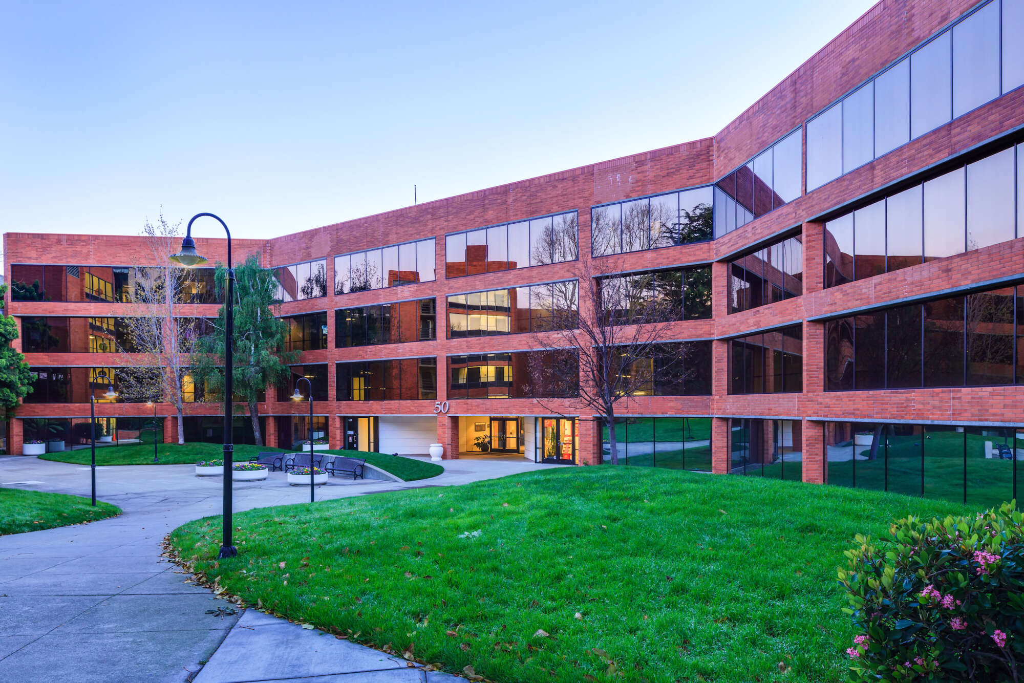 The courtyard of The Waterfront Collection